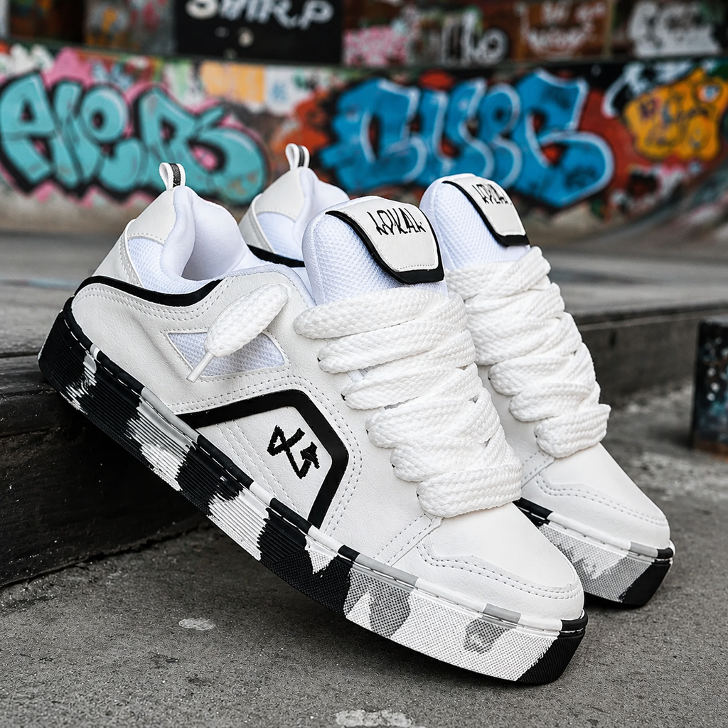 Calzado  Lokal Skate Unisex Blanco x Negro