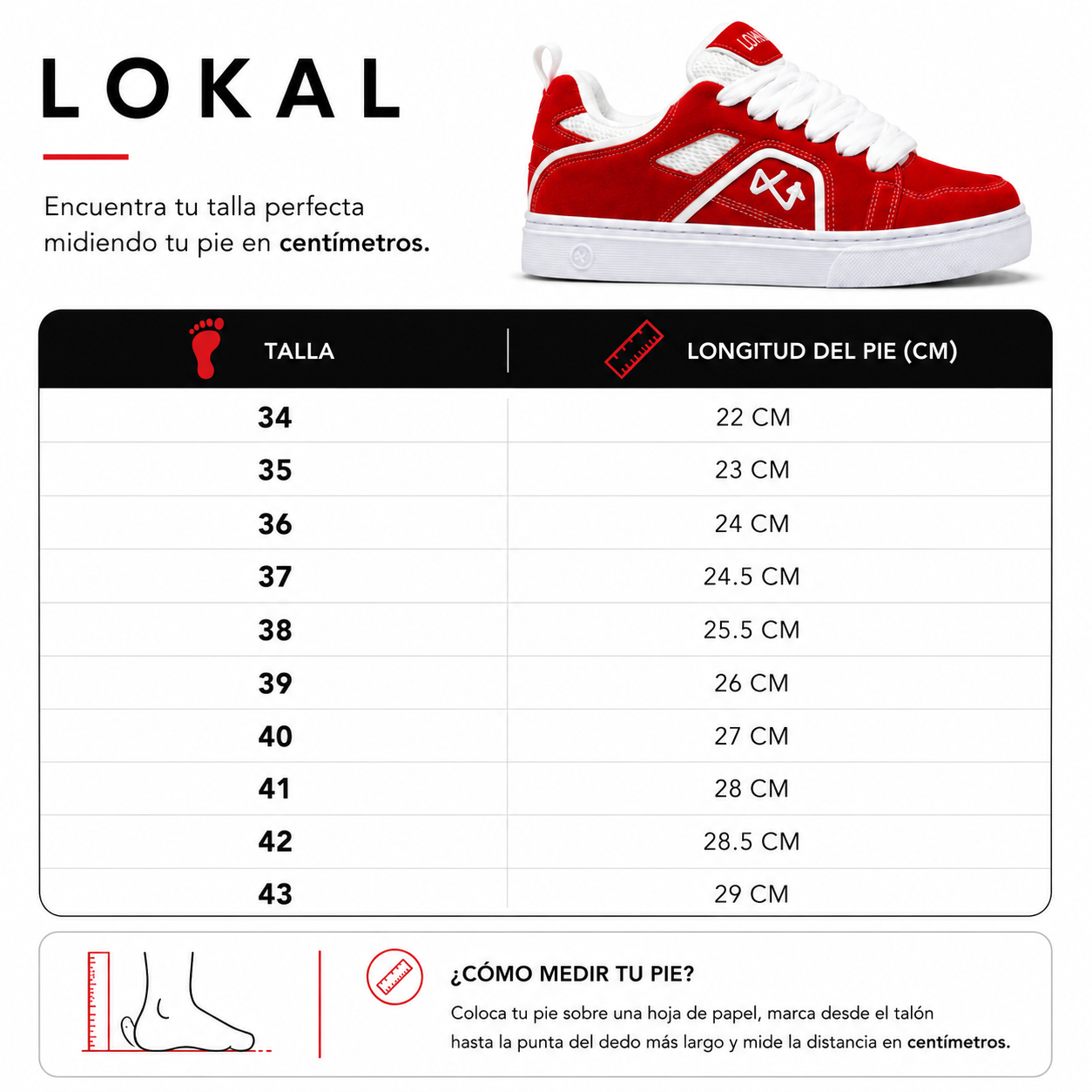 Calzado deportivo Lokal Skate Unisex Rojo